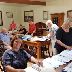 Participents in the working bee held in February 2019. L to R - Cate Rogers, Gregan McMahon, Lesley Abrahams, Brett Harvey, Leigh & Juliet Hart, Margaret McMahon, Geoff & Joy Hungerford and Pauline Tyrrell