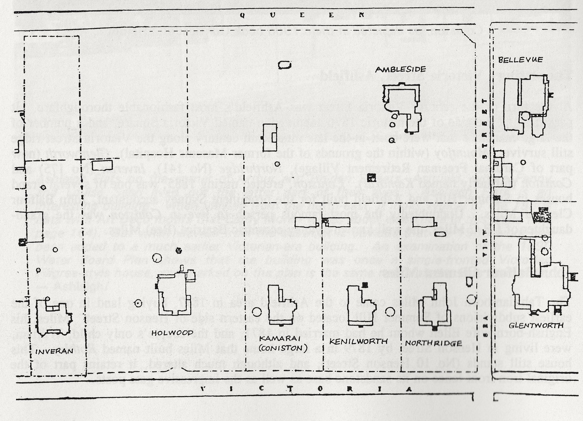 1890 Board of Works plan for Victoria & Queen Streets, Ashfield NSW